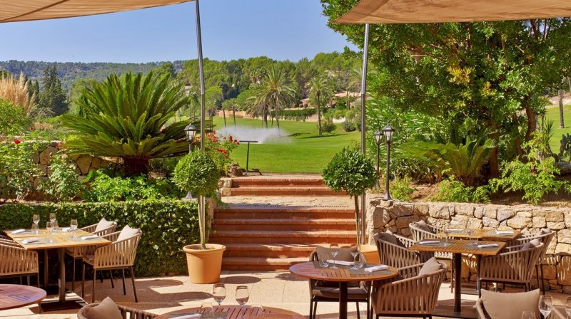 A view from the restaurant onto the golf course at Sheraton Arabella