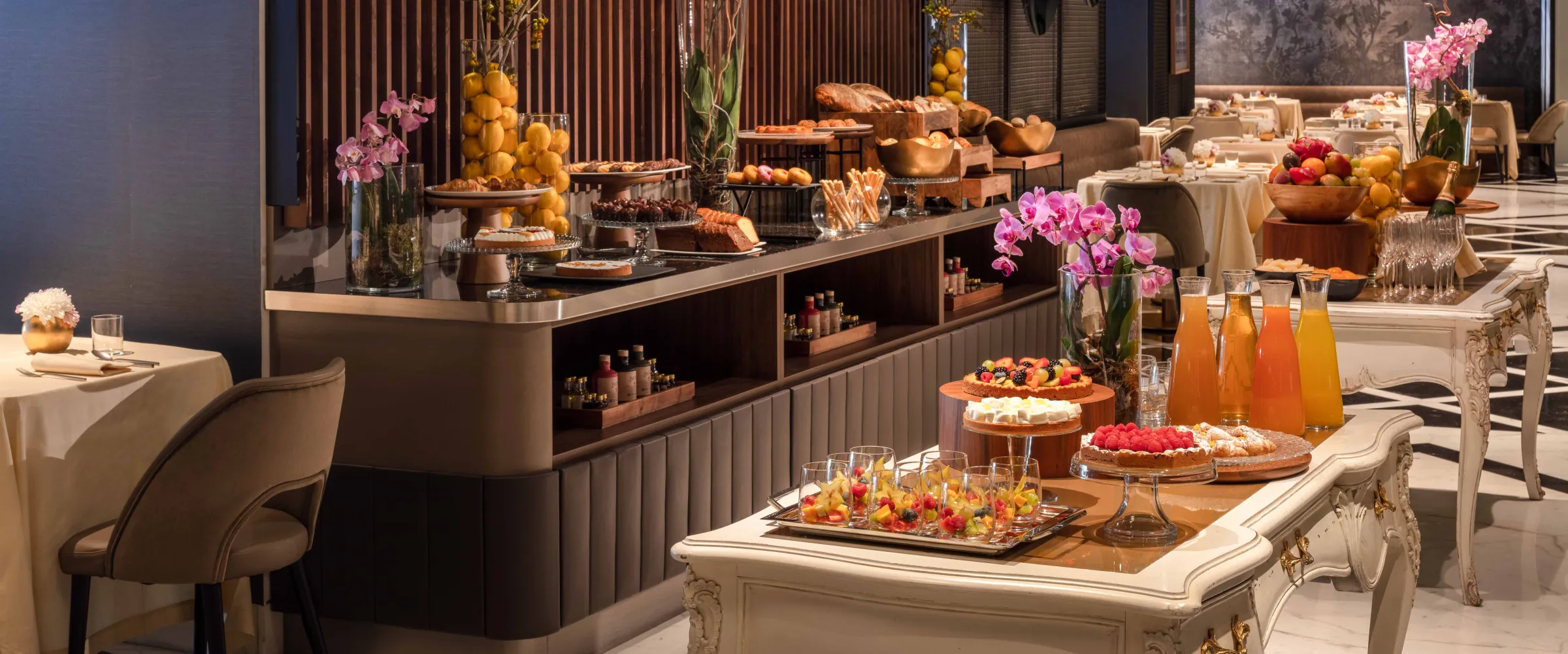 anantara palazzo naiadi rome la fontana breakfast setup